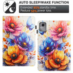 Litchi Grain Painting Leather Case for Lenovo Xiaoxin Pad 11 2025 Card Slot Tablet Cover with Auto Wake  /  Sleep