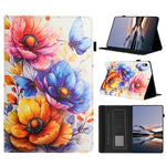 Litchi Grain Painting Leather Case for Samsung Galaxy Tab S11 T730 Card Slot Tablet Cover with Auto Wake  /  Sleep