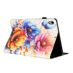 Litchi Grain Painting Leather Case for Samsung Galaxy Tab S11 T730 Card Slot Tablet Cover with Auto Wake  /  Sleep