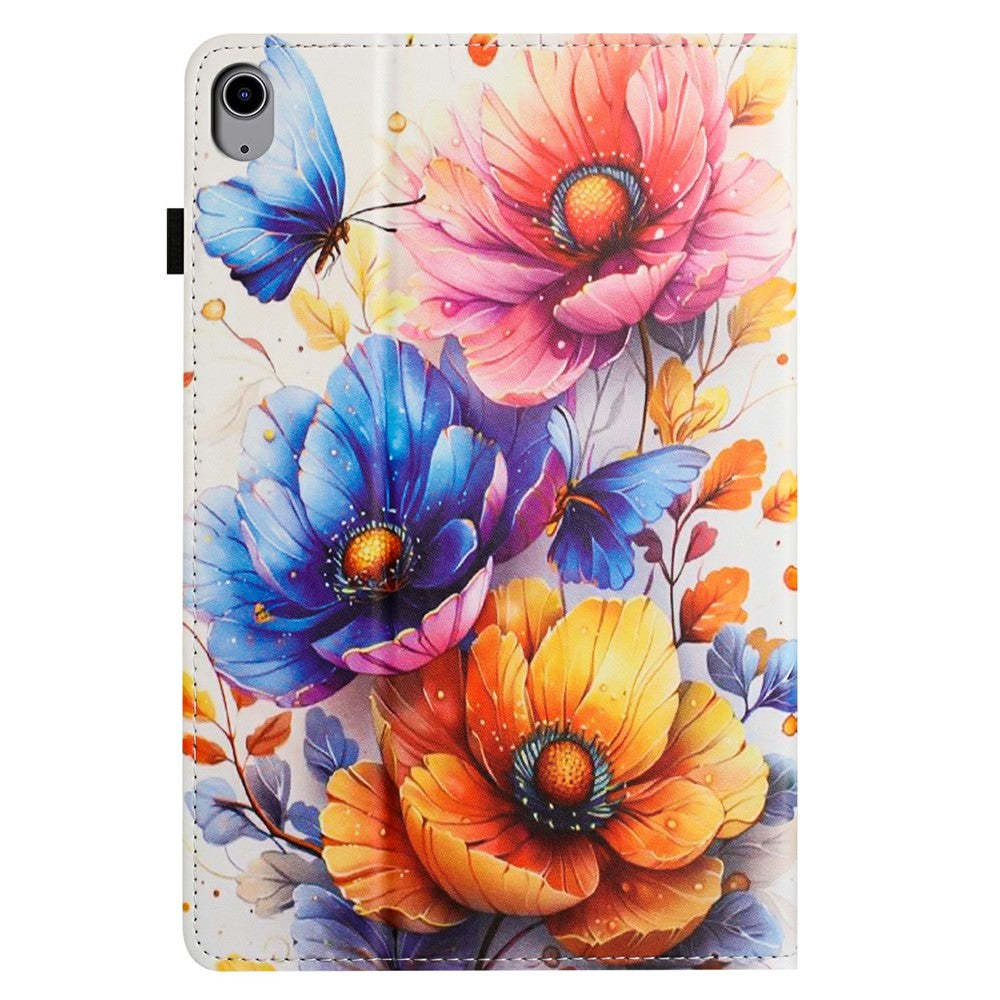 Litchi Grain Painting Leather Case for Samsung Galaxy Tab S11 T730 Card Slot Tablet Cover with Auto Wake  /  Sleep