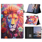 Litchi Grain Painting Leather Case for Samsung Galaxy Tab S11 T730 Card Slot Tablet Cover with Auto Wake  /  Sleep