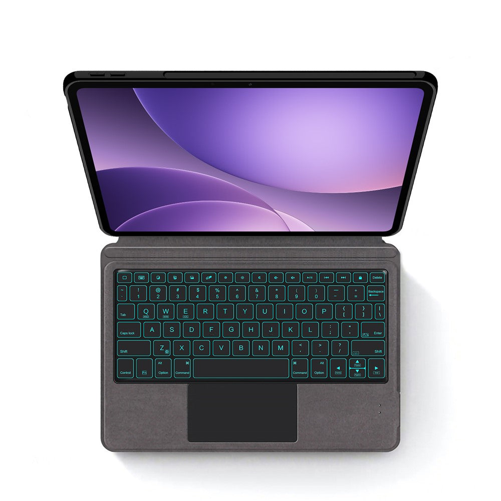 For Oppo Pad 5 Leather Case + Touchpad Bluetooth-Compatible Keyboard (without Backlit)