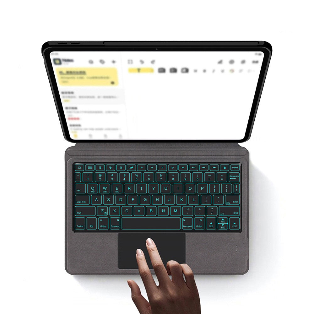 For Oppo Pad 5 Leather Case + Touchpad Bluetooth-Compatible Keyboard (without Backlit)