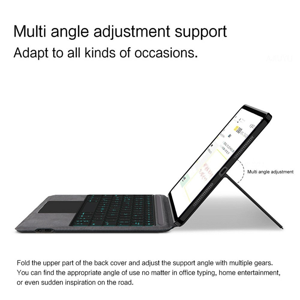 For vivo Pad5e Leather Case + Touchpad Bluetooth-Compatible Keyboard (without Backlit)