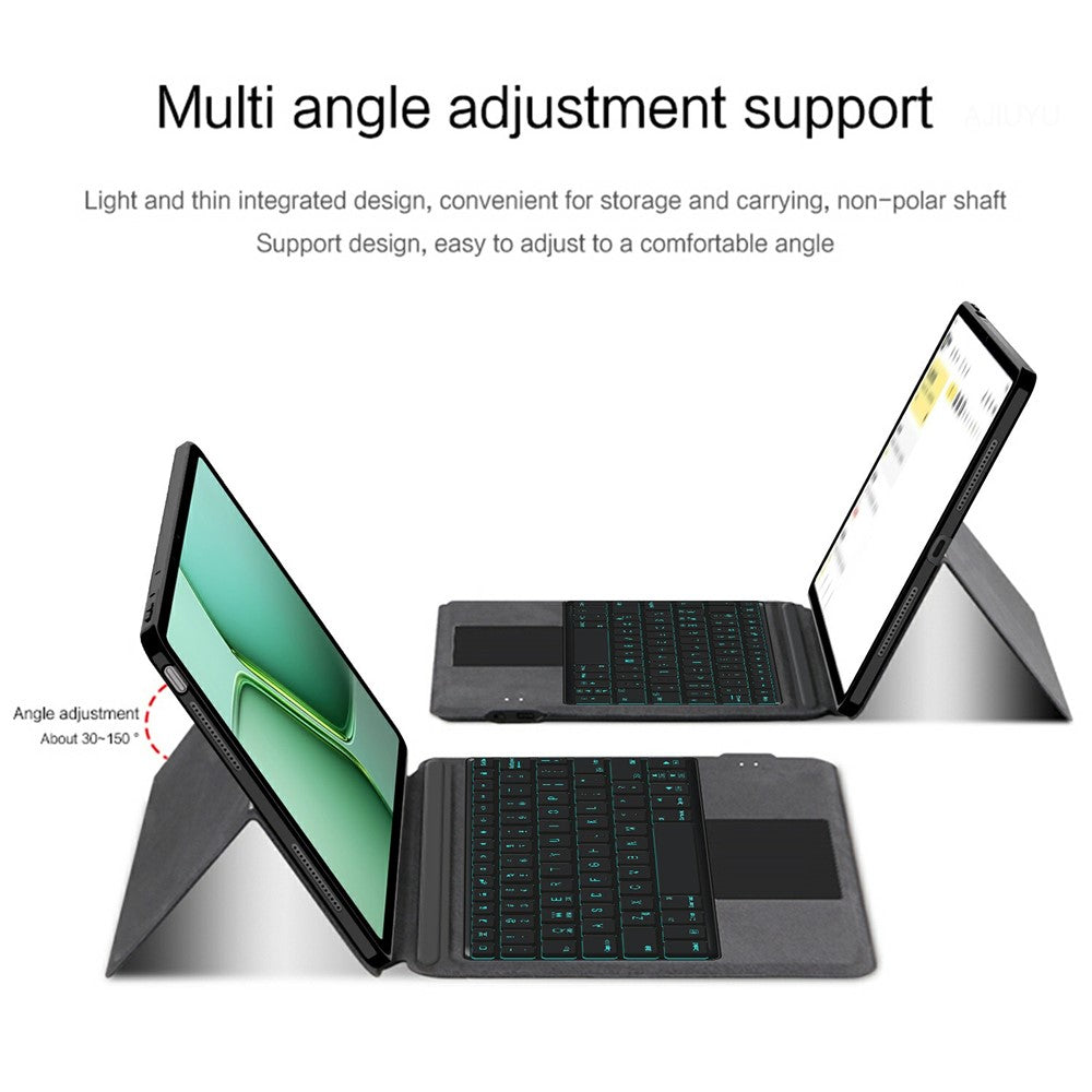 For vivo Pad5e Leather Case + Touchpad Bluetooth-Compatible Keyboard (without Backlit)