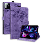 Tablet Case For Xiaomi Poco Pad X1  /  Pad 7  /  Pad 7 Pro  /  Pad 8 /  Pad 8 Pro Card Slots Leather Tablet Stand Folio Cover Flower Cat