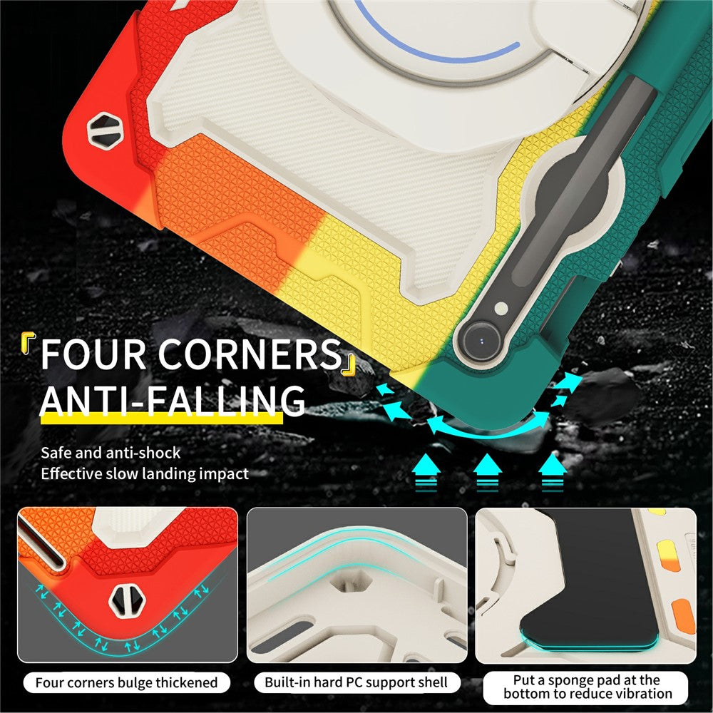 Støtteben Cover til Samsung Galaxy Tab S10 Lite / S9 FE / S9 PC + Silikone Stødsikkert Robust Tablet Cover