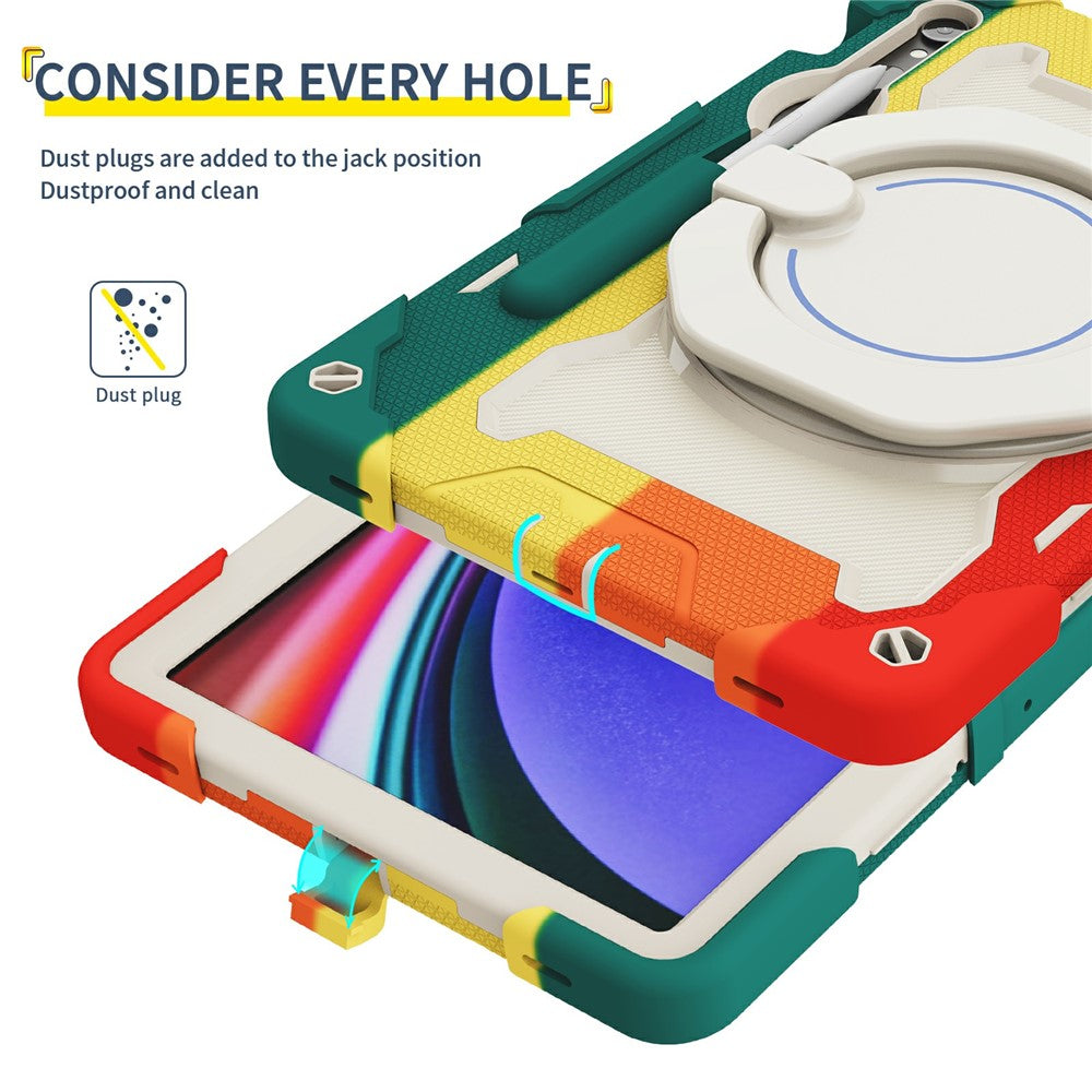 Støtteben Cover til Samsung Galaxy Tab S10 Lite / S9 FE / S9 PC + Silikone Stødsikkert Robust Tablet Cover