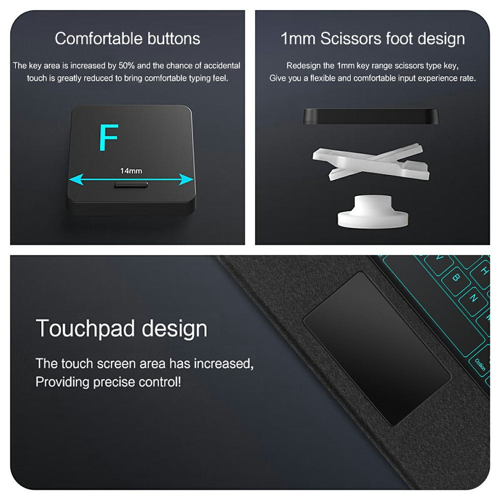 For Huawei MatePad 11.5 S (2026) / (2025) / (2024) Leather Case + Bluetooth-Compatible Keyboard with Backlight Trackpad