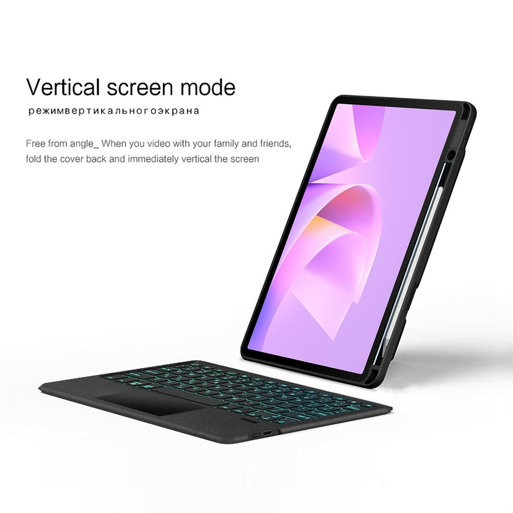 For Huawei MatePad 11.5 S (2026) / (2025) / (2024) Leather Case + Bluetooth-Compatible Keyboard with Backlight Trackpad