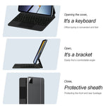 For Xiaomi Poco Pad X1 / Pad 8 Pro / Pad 8 / Pad 7 Pro / Pad 7 Magnetic Floating Bluetooth-compatible Keyboard + Leather Tablet Case