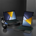 For Xiaomi Poco Pad X1 / Pad 8 Pro / Pad 8 / Pad 7 Pro / Pad 7 Leather Case + Bluetooth-Compatible Keyboard with Backlight Trackpad