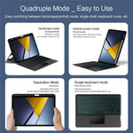 For Xiaomi Poco Pad X1 / Pad 8 Pro / Pad 8 / Pad 7 Pro / Pad 7 Leather Case + Bluetooth-Compatible Keyboard with Backlight Trackpad