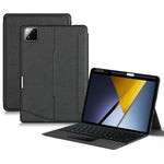 For Xiaomi Poco Pad X1 / Pad 8 Pro / Pad 8 / Pad 7 Pro / Pad 7 Leather Case + Bluetooth-Compatible Keyboard with Backlight Trackpad