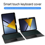 For Xiaomi Poco Pad X1 / Pad 8 Pro / Pad 8 / Pad 7 Pro / Pad 7 Leather Case + Bluetooth-Compatible Keyboard with Backlight Trackpad