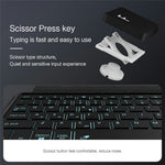 For Xiaomi Poco Pad X1 / Pad 8 Pro / Pad 8 / Pad 7 Pro / Pad 7 Leather Case + Bluetooth-Compatible Keyboard with Backlight Trackpad