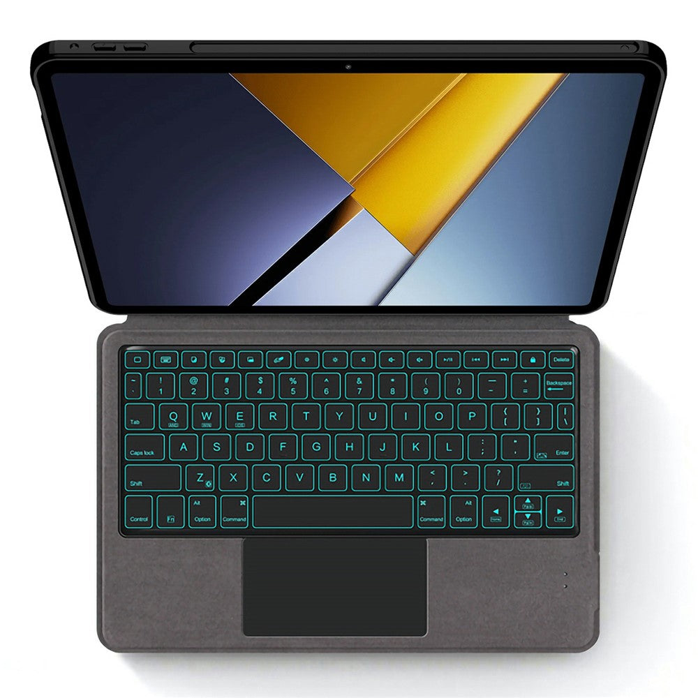 For Xiaomi Poco Pad X1 / Pad 8 Pro / Pad 8 / Pad 7 Pro / Pad 7 Leather Case + Touchpad Bluetooth-Compatible Keyboard with Backlit
