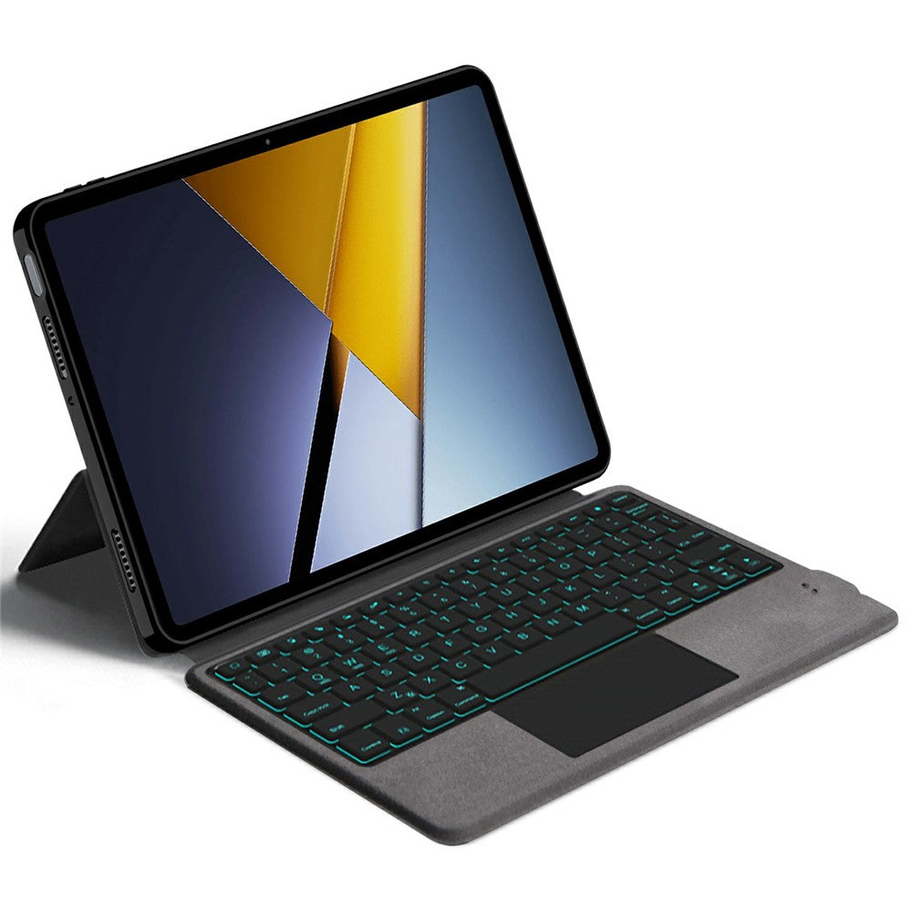 For Xiaomi Poco Pad X1 / Pad 8 Pro / Pad 8 / Pad 7 Pro / Pad 7 Leather Case + Touchpad Bluetooth-Compatible Keyboard with Backlit