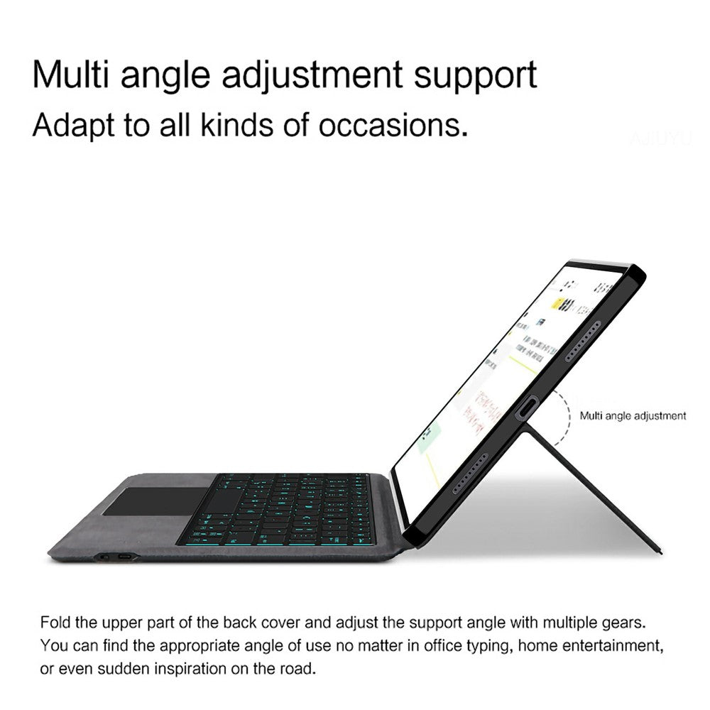 For Xiaomi Poco Pad X1 / Pad 8 Pro / Pad 8 / Pad 7 Pro / Pad 7 Leather Case + Touchpad Bluetooth-Compatible Keyboard with Backlit