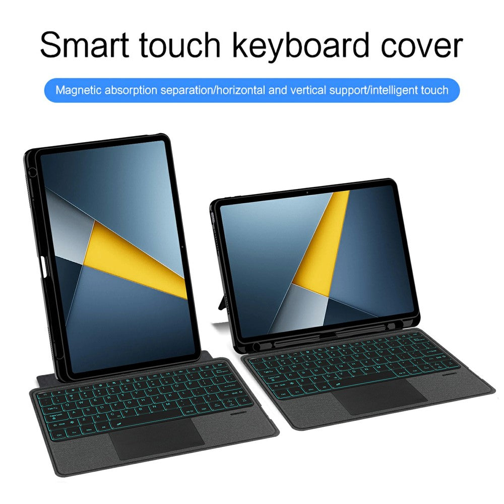For Xiaomi Poco Pad M1 Leather Case + Bluetooth-Compatible Keyboard with Backlight Trackpad