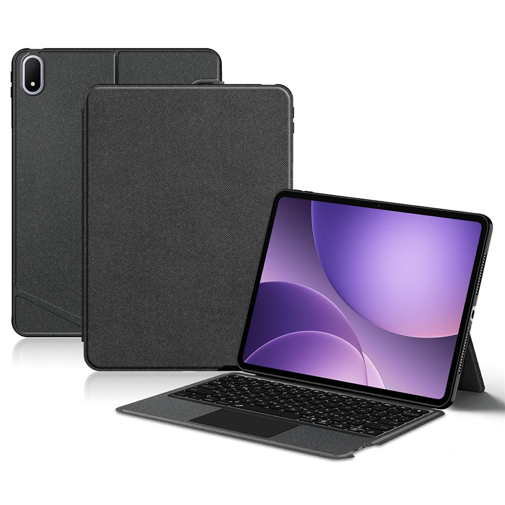 For Oppo Pad 5 Leather Case + Bluetooth-Compatible Keyboard with Backlight Trackpad