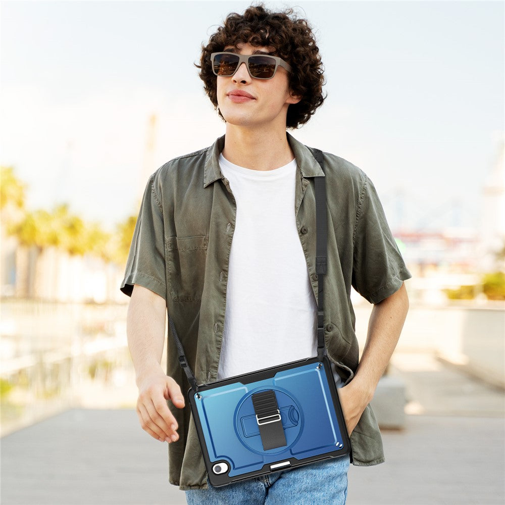 For Samsung Galaxy Tab S11 Case Hand Band Kickstand PC + TPU Tablet Cover with Shoulder Strap and Pencil Holder