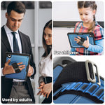 For Samsung Galaxy Tab S11 Case Hand Band Kickstand PC + TPU Tablet Cover with Shoulder Strap and Pencil Holder