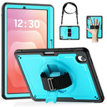 For Samsung Galaxy Tab S11 Case Hand Band Kickstand PC + TPU Tablet Cover with Shoulder Strap and Pencil Holder
