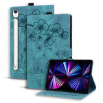 Tablet Case For Samsung Galaxy Tab S10 Lite / Tab S10 FE / Tab S9 FE Card Slots Leather Tablet Stand Folio Cover Flower Cat
