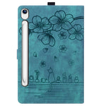 Tablet Case For Samsung Galaxy Tab S10 Lite / Tab S10 FE / Tab S9 FE Card Slots Leather Tablet Stand Folio Cover Flower Cat