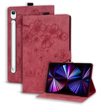 Tablet Case For Samsung Galaxy Tab S10 Lite / Tab S10 FE / Tab S9 FE Card Slots Leather Tablet Stand Folio Cover Flower Cat