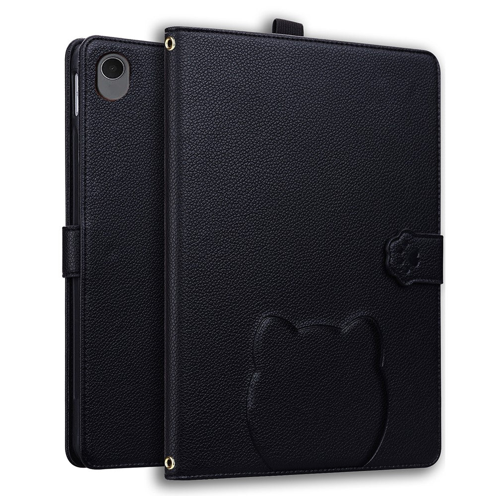 Tablet Case For Samsung Galaxy Tab S10 Lite / Tab S10 FE / Tab S9 FE Wallet Leather Stand Tablet Cover with Stylus Holder, 3D Effect Cat Pattern