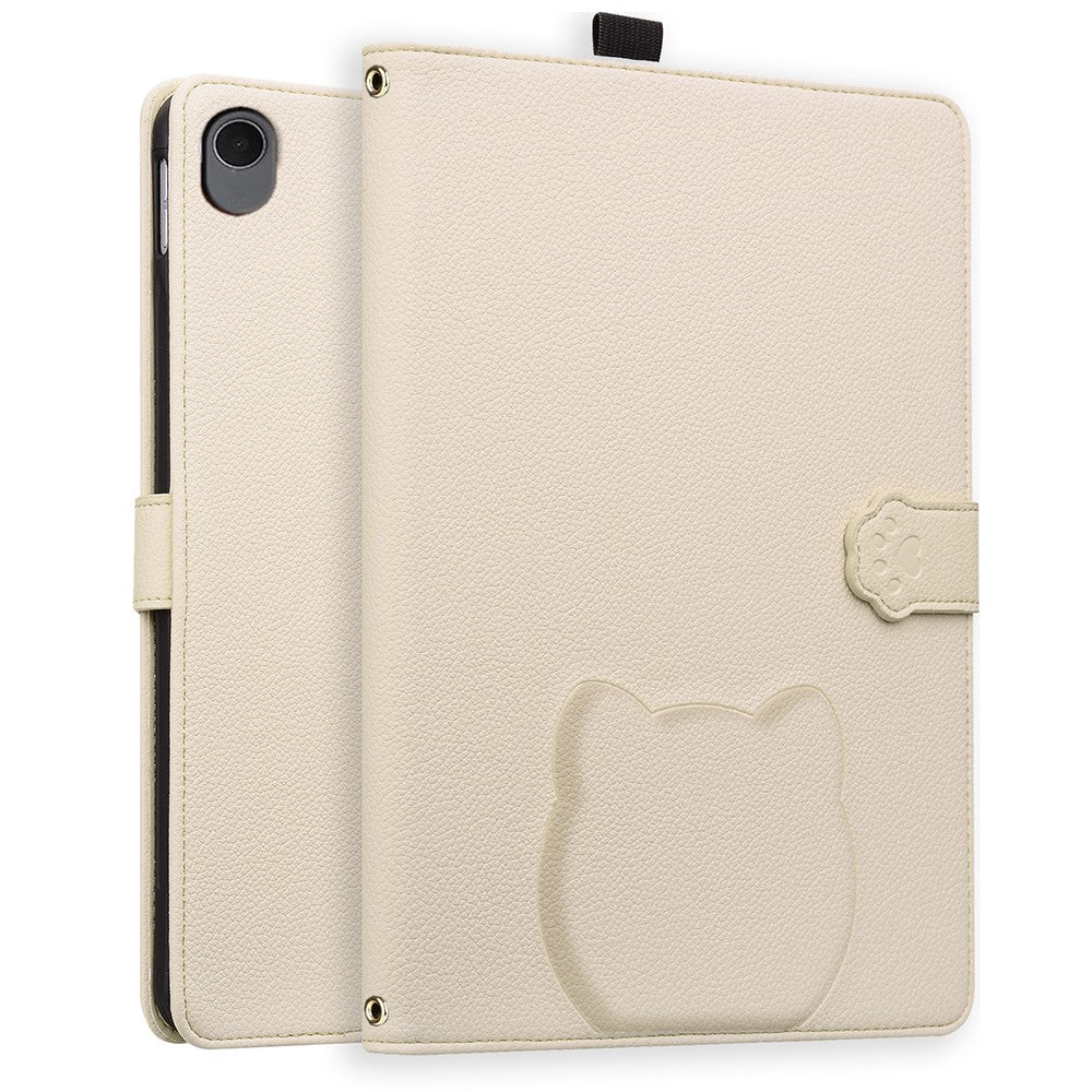 Tablet Case For Samsung Galaxy Tab S10 Lite / Tab S10 FE / Tab S9 FE Wallet Leather Stand Tablet Cover with Stylus Holder, 3D Effect Cat Pattern