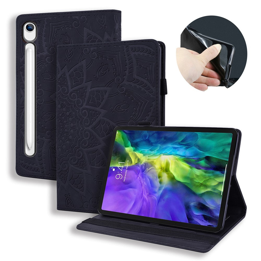 Tabletcover til Samsung Galaxy Tab S10 FE / Tab S9 FE / Tab S10 Lite med kortlommer, læder og blomstermønster