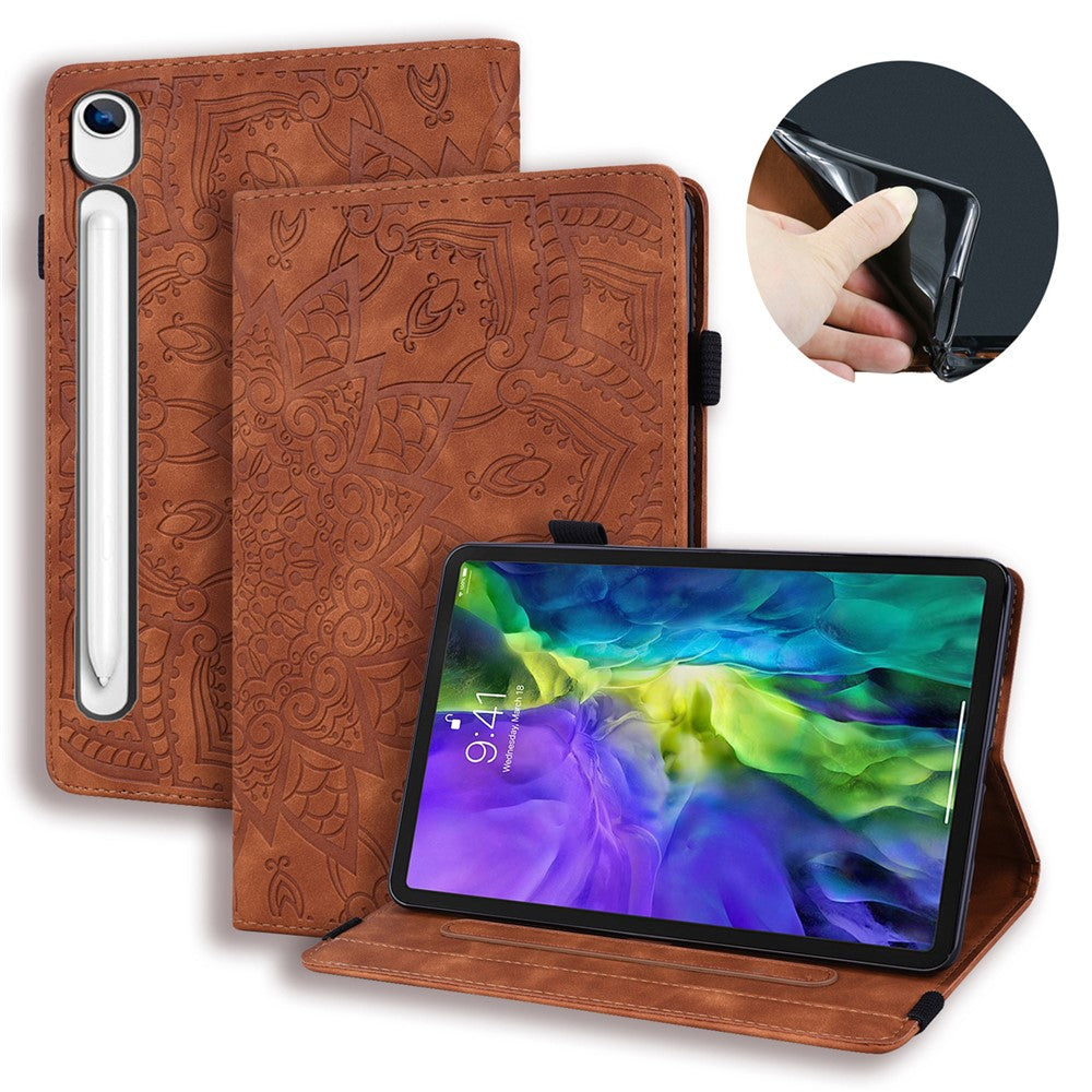 Tabletcover til Samsung Galaxy Tab S10 FE / Tab S9 FE / Tab S10 Lite med kortlommer, læder og blomstermønster