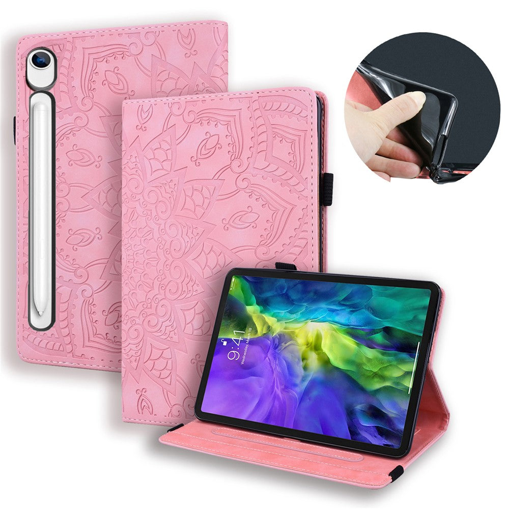 Tabletcover til Samsung Galaxy Tab S10 FE / Tab S9 FE / Tab S10 Lite med kortlommer, læder og blomstermønster