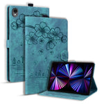 For Samsung Galaxy Tab S11 Case Card Slots Leather Tablet Stand Folio Cover Flower Cat