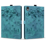 For Samsung Galaxy Tab S11 Case Card Slots Leather Tablet Stand Folio Cover Flower Cat