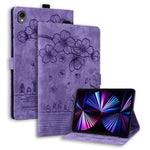 For Samsung Galaxy Tab S11 Case Card Slots Leather Tablet Stand Folio Cover Flower Cat