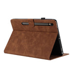 Tabletcover til Samsung Galaxy Tab S10 Lite / S10 FE / S9 FE / S9 med kortholder, standfunktion, sommerfugle- og blomstermønster og i læderdesign