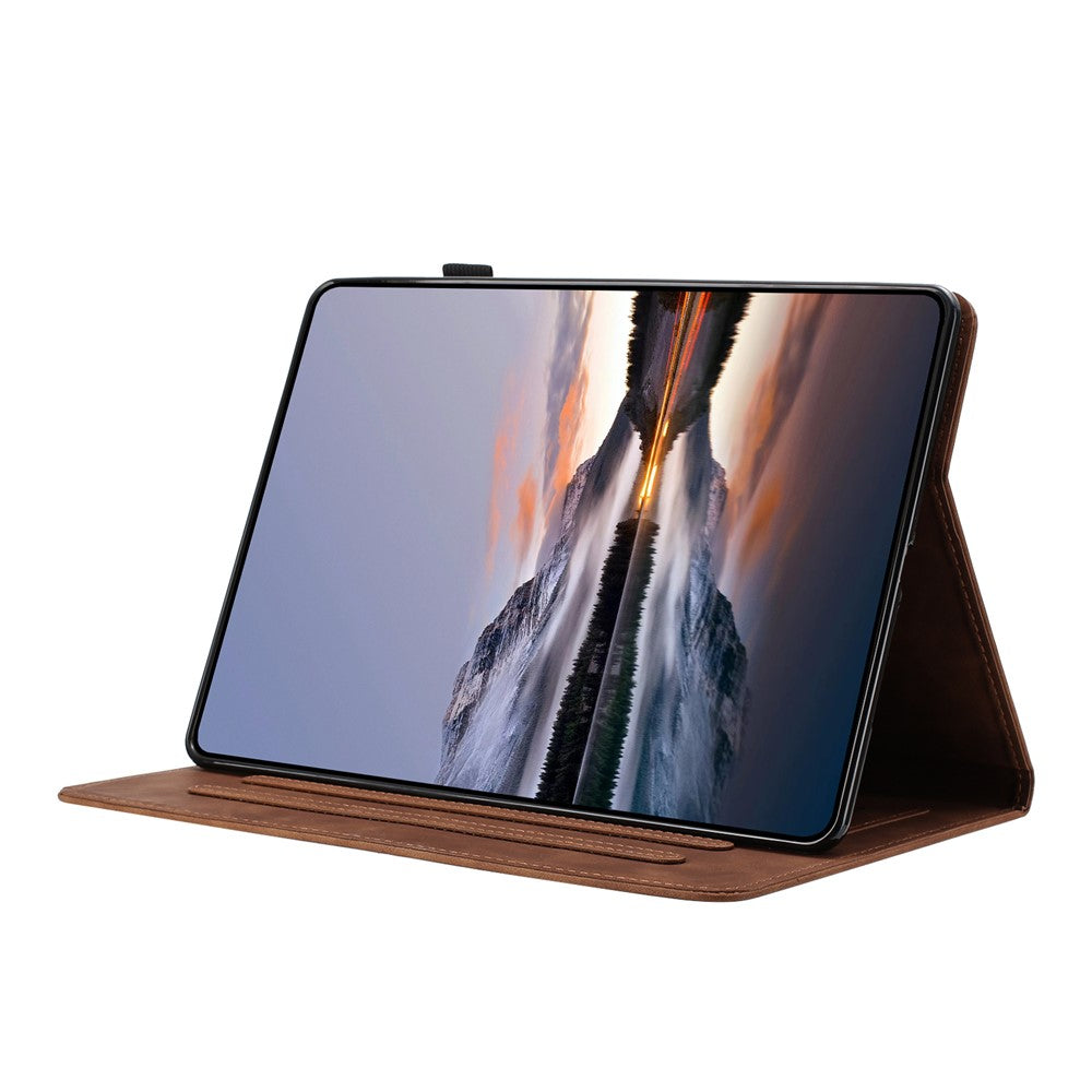 Tabletcover til Samsung Galaxy Tab S10 Lite / S10 FE / S9 FE / S9 med kortholder, standfunktion, sommerfugle- og blomstermønster og i læderdesign