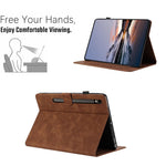 Tabletcover til Samsung Galaxy Tab S10 Lite / S10 FE / S9 FE / S9 med kortholder, standfunktion, sommerfugle- og blomstermønster og i læderdesign