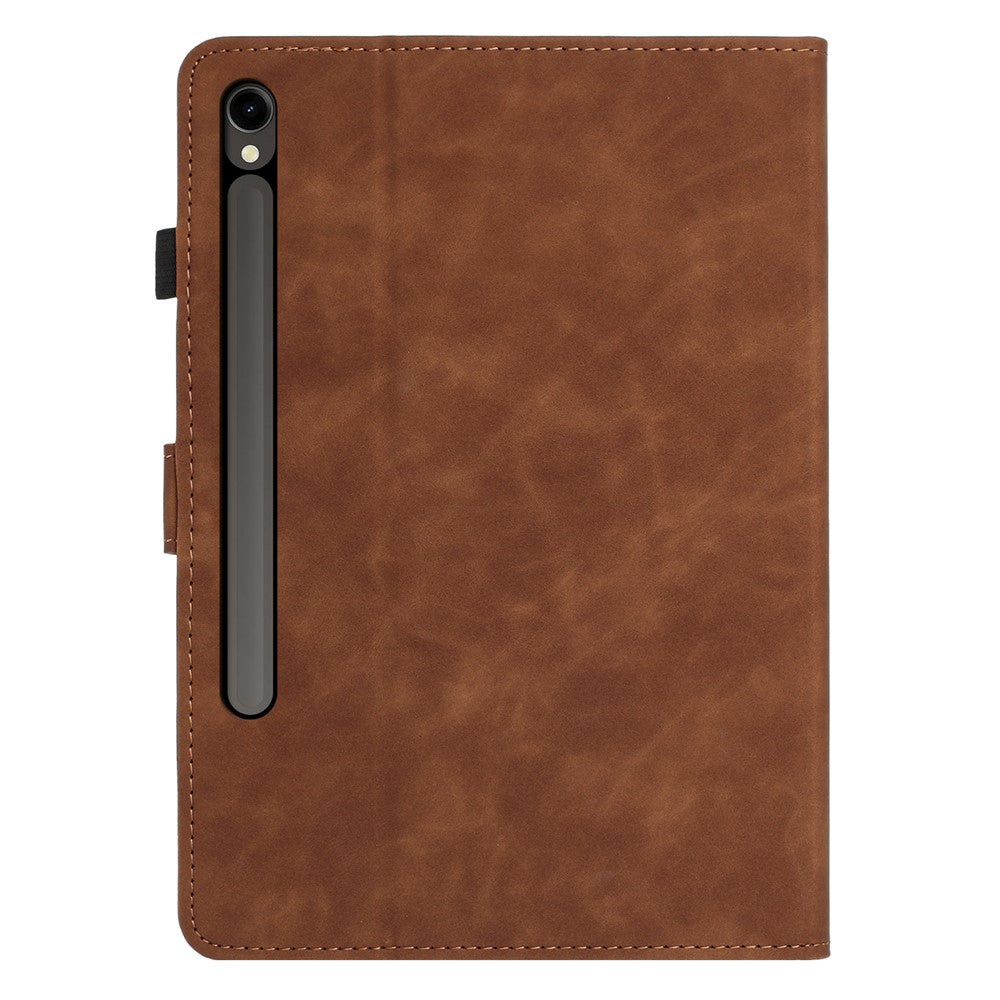 Tabletcover til Samsung Galaxy Tab S10 Lite / S10 FE / S9 FE / S9 med kortholder, standfunktion, sommerfugle- og blomstermønster og i læderdesign