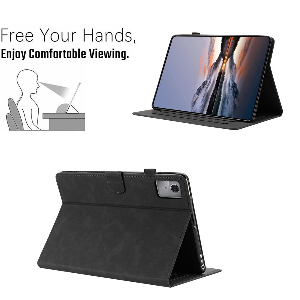 For Lenovo Xiaoxin Pad 12.1 (2025) Case Card Holder Stand Butterfly Floral Imprinted Leather Tablet Cover