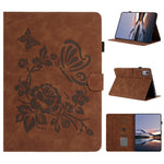 For Lenovo Xiaoxin Pad 12.1 (2025) Case Card Holder Stand Butterfly Floral Imprinted Leather Tablet Cover