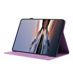 For Samsung Galaxy Tab S11 Case Card Holder Stand Butterfly Floral Imprinted Leather Tablet Cover