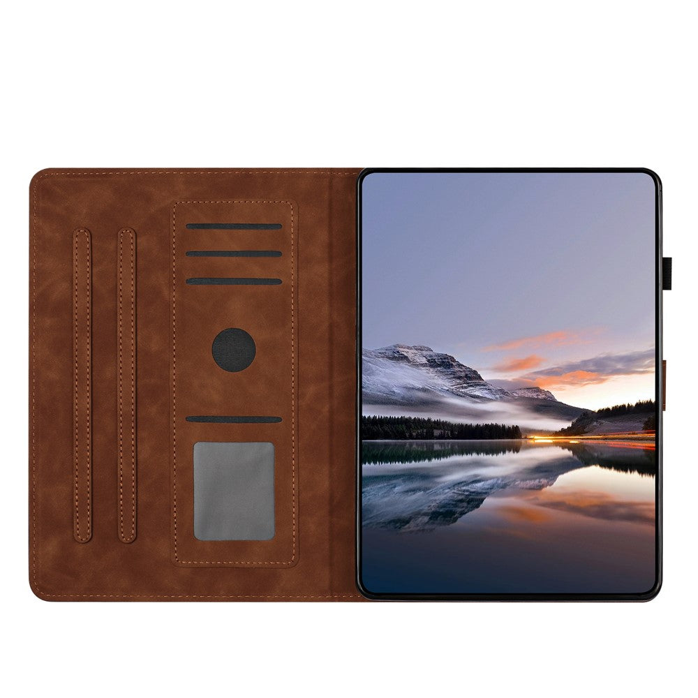Til Samsung Galaxy Tab S10 FE+ Cover Kortholder Stativ Sommerfugl Blomster Præget Læder Tablet Cover