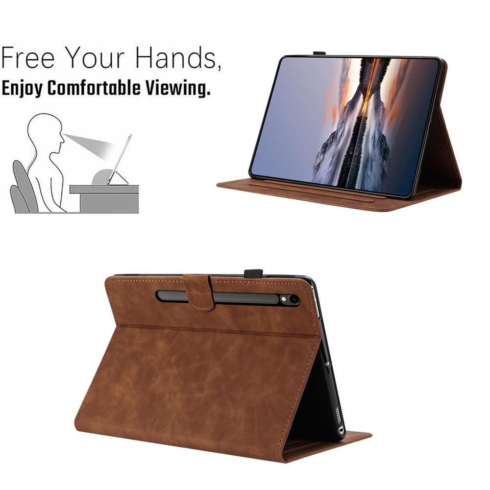 Til Samsung Galaxy Tab S10 FE+ Cover Kortholder Stativ Sommerfugl Blomster Præget Læder Tablet Cover