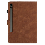 Til Samsung Galaxy Tab S10 FE+ Cover Kortholder Stativ Sommerfugl Blomster Præget Læder Tablet Cover