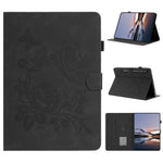 Til Samsung Galaxy Tab S10 FE+ Cover Kortholder Stativ Sommerfugl Blomster Præget Læder Tablet Cover